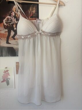 Linea Donatella Pale Pink Sheer Pleated Babydoll Dress